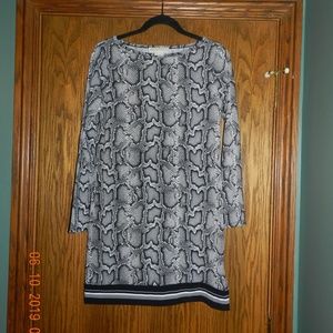 Women's Michael Kors Black/White Animal Print Dress